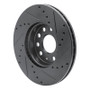 R1 05-25 Audi Q2 (Mexico) Front Left Drilled & Slotted Black Brake Rotor