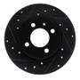 R1 84-97 Audi Coupe Front Left Drilled & Slotted Black Brake Rotor