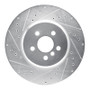 R1 17-25 BMW 530E Front Left Drilled & Slotted Silver Brake Rotor