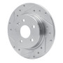 R1 11-22 Buick Encore Rear Left Drilled & Slotted Silver Brake Rotor