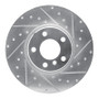 R1 16-18 BMW X4 Left Front Drilled & Slotted Silver Brake Rotor