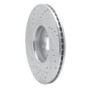 R1 14-19 Ford Focus Front Right Drilled & Slotted Silver Brake Rotor