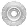 R1 13-25 Mitsubishi Outlander PHEV Rear Right Drilled & Slotted Silver Brake Rotor