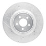R1 15-23 Ford Mustang Front Left Drilled & Slotted Silver Brake Rotor