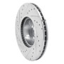 R1 11-18 BMW X4 Front Right Drilled & Slotted Silver Brake Rotor