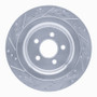 R1 15-23 Ford Mustang Rear Right Drilled & Slotted Silver Brake Rotor