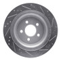 R1 15-23 Ford Mustang Rear Left Drilled & Slotted Silver Brake Rotor