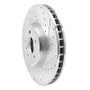 R1 08-19 BMW X5 Front Right Drilled & Slotted Silver Brake Rotor