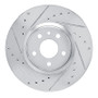 R1 94-95 Alfa Romeo 164 Front Left Drilled & Slotted Silver Brake Rotor