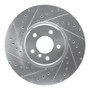 R1 08-19 BMW X6 Front Left Drilled & Slotted Silver Brake Rotor