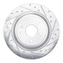 R1 13-20 Ford Fusion Rear Right Drilled & Slotted Silver Brake Rotor