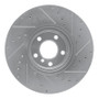 R1 07-18 BMW X5 Front Left Drilled & Slotted Silver Brake Rotor