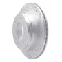 R1 00-06 Mitsubishi Montero Rear Right Drilled & Slotted Silver Brake Rotor