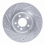 R1 04-10 BMW X3 Front Right Drilled & Slotted Silver Brake Rotor
