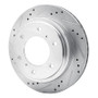 R1 00-06 Mitsubishi Montero Rear Left Drilled & Slotted Silver Brake Rotor