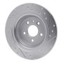 R1 13-20 Ford Fusion Rear Left Drilled & Slotted Silver Brake Rotor