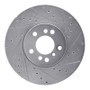 R1 00-06 BMW X5 Front Right Drilled & Slotted Silver Brake Rotor