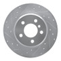 R1 00-06 BMW X5 Rear Left Drilled & Slotted Silver Brake Rotor