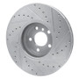 R1 02-06 BMW X5 Front Left Drilled & Slotted Silver Brake Rotor