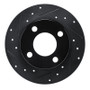 R1 89-91 Audi 100 Quattro Rear Left Drilled & Slotted Black Brake Rotor