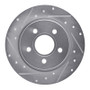 R1 12-18 Ford Focus Rear Left Drilled & Slotted Silver Brake Rotor