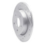 R1 12-18 Ford Focus Rear Left Drilled & Slotted Silver Brake Rotor