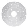 R1 02-04 Ford Focus Rear Right Drilled & Slotted Silver Brake Rotor
