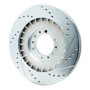 R1 98-04 Mitsubishi Montero Front Left Drilled & Slotted Silver Brake Rotor