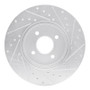 R1 02-04 Ford Focus Front Left Drilled & Slotted Silver Brake Rotor