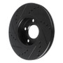 R1 85-91 Audi 5000S Front Right Drilled & Slotted Black Brake Rotor