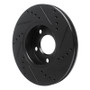 R1 85-91 Audi 200 Quattro Front Left Drilled & Slotted Black Brake Rotor