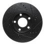 R1 85-91 Audi 200 Quattro Front Left Drilled & Slotted Black Brake Rotor