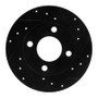 R1 84-95 Audi 90 Quattro Rear Right Drilled & Slotted Black Brake Rotor