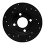 R1 84-95 Audi 90 Quattro Rear Right Drilled & Slotted Black Brake Rotor