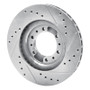 R1 90-04 Mitsubishi Montero Front Left Drilled & Slotted Silver Brake Rotor