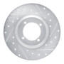 R1 61-76 Triumph TR250 Front Right Drilled & Slotted Silver Brake Rotor
