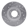 R1 75-80 Triumph TR7 Front Right Drilled & Slotted Silver Brake Rotor