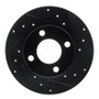 R1 78-85 Audi 5000 Front Right Drilled & Slotted Black Brake Rotor