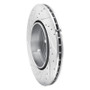 R1 10-19 BMW 550I Rear Right Drilled & Slotted Silver Brake Rotor