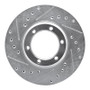 R1 81-87 Dodge Ram 50 Front Left Drilled & Slotted Silver Brake Rotor