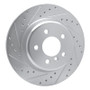 R1 11-16 BMW 528I xDrive Rear Left Drilled & Slotted Silver Brake Rotor