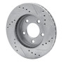 R1 70-93 Ford Taurus (Excl SHO) Front Left Drilled & Slotted Silver Brake Rotor