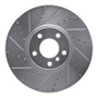 R1 10-18 BMW 650I Convertible Right Front Drilled & Slotted Silver Brake Rotor