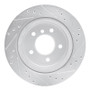 R1 09-16 BMW Z4 Rear Left Drilled & Slotted Silver Brake Rotor