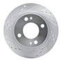 R1 14-15 Mitsubishi Mirage Front Left Drilled & Slotted Silver Brake Rotor