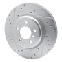R1 11-19 BMW 535D xDrive Front Left Drilled & Slotted Silver Brake Rotor
