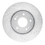 R1 09-15 Mitsubishi Lancer Front Right Drilled & Slotted Silver Brake Rotor