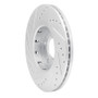 R1 09-15 Mitsubishi Lancer Front Right Drilled & Slotted Silver Brake Rotor