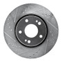 R1 09-15 Mitsubishi Lancer Front Left Drilled & Slotted Silver Brake Rotor
