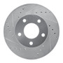 R1 75-80 Ford Granada Left Rear Drilled & Slotted Silver Brake Rotor
